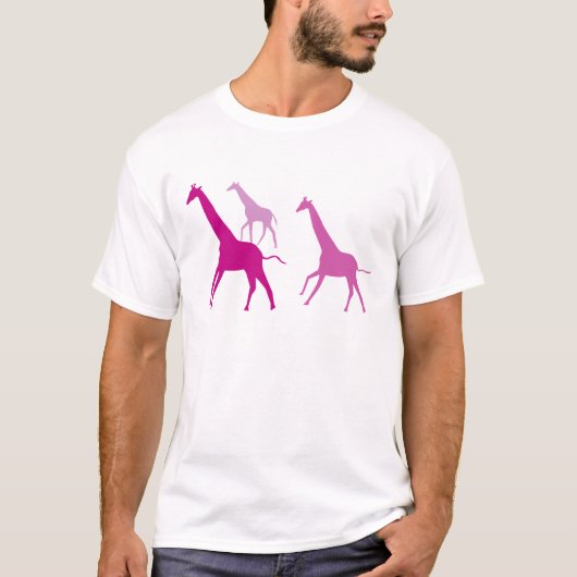 Laufende Giraffen (Lila) T-Shirt (Vorderseite)