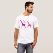 Laufende Giraffen (Lila) T-Shirt (Vorne ganz)