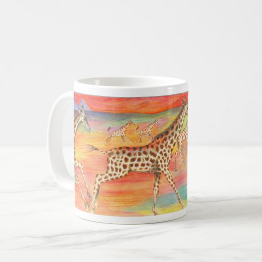 Laufende Giraffen-Tasse Kaffeetasse (Vorderseite Links)
