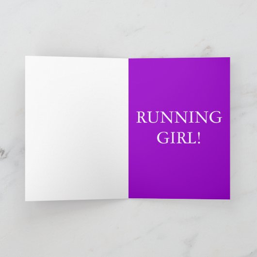 Laufende Girl Happy Birthday Grußkarte Karte (Innenseite)