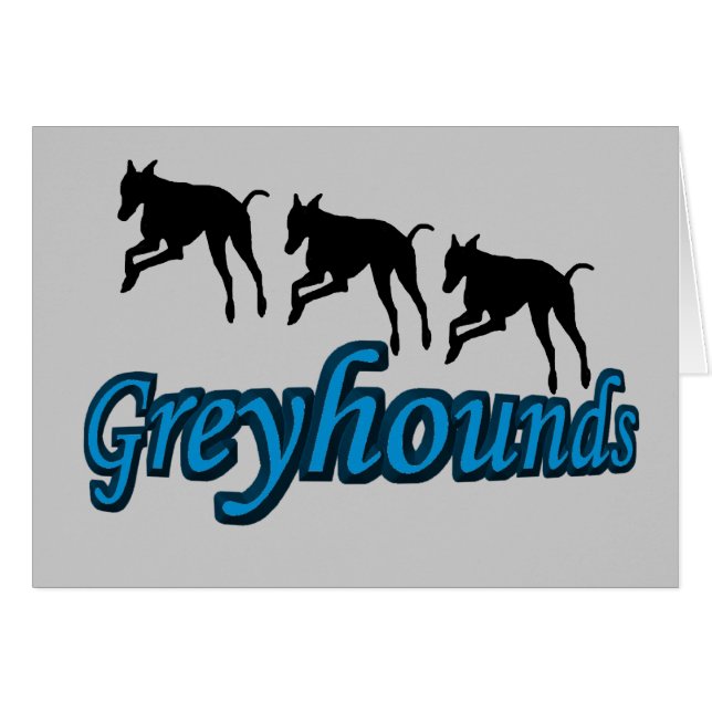 Laufende Greyhounds-Dog-Karte (Vorderseite (Horizontal))