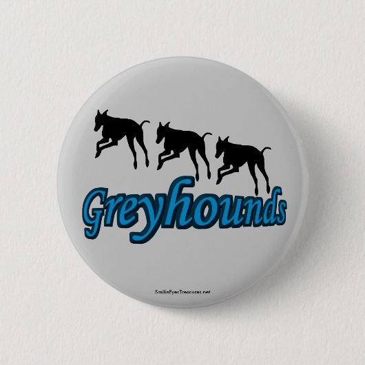 Laufende Greyhounds Silhouette Dog Lover Taste Button (Vorderseite)