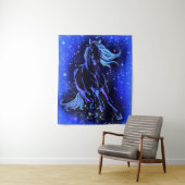 Laufende Horse Tapestry Blue Starry Night Wandteppich (Beispiel)