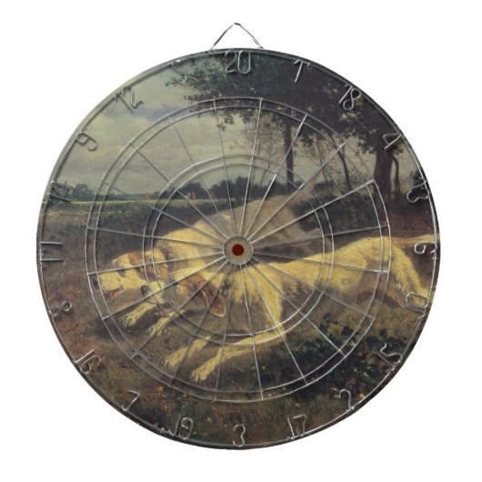 Laufende Hunde (Beagles) (von Constant Troyon) Dartscheibe (vorne)