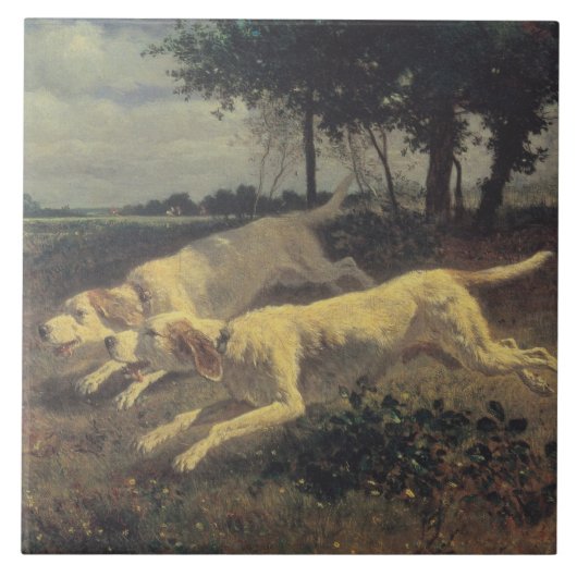 Laufende Hunde (Beagles) (von Constant Troyon) Fliese (Vorderseite)