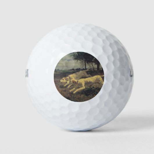 Laufende Hunde (Beagles) (von Constant Troyon) Golfball (Vorderseite)