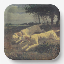 Laufende Hunde (Beagles) (von Constant Troyon) Pappteller