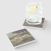 Laufende Hunde (Beagles) (von Constant Troyon) Steinuntersetzer (Seitenansicht)