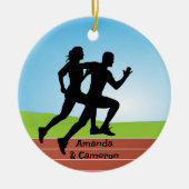 Laufende Joggen Couple Design Ornament (Vorne)