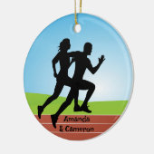 Laufende Joggen Couple Design Ornament (Links)