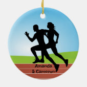 Laufende Joggen Couple Design Ornament (Hinten)