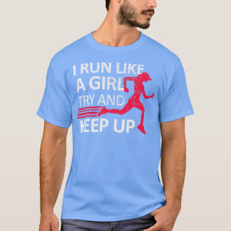 Laufende Joggen Sport Fitness Girl Woman Vintag T-Shirt