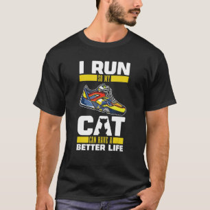 Laufende Katze Joggen Jogger Läufer T-Shirt