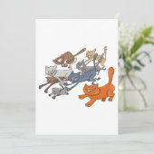 Laufende Katzen Einladung (Stehend Vorderseite)