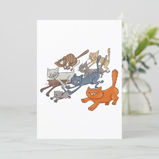 Laufende Katzen Einladung