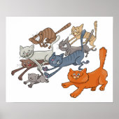 Laufende Katzen Poster (Vorne)