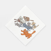 Laufende Katzen Serviette (Ecke)