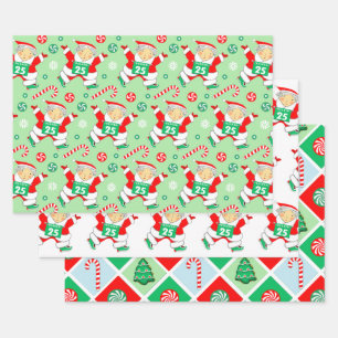 Laufende Läufer Feiertags-Geschenkverpackungspapie Geschenkpapier Set