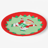 Laufende Läufer Weihnachtsfeier Pappteller (Schrägansicht)