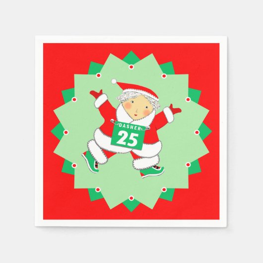 Laufende Läufer Weihnachtsfeier Serviette (Vorderseite)