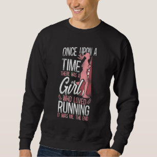 Laufende Läuferin Halbmarathon Mädchen Vintage Wei Sweatshirt