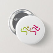 Laufende Mädchen für immer Button (Vorne & Hinten)