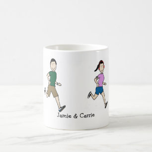Laufende Paare - personalisierte Cartoon-Tasse Kaffeetasse