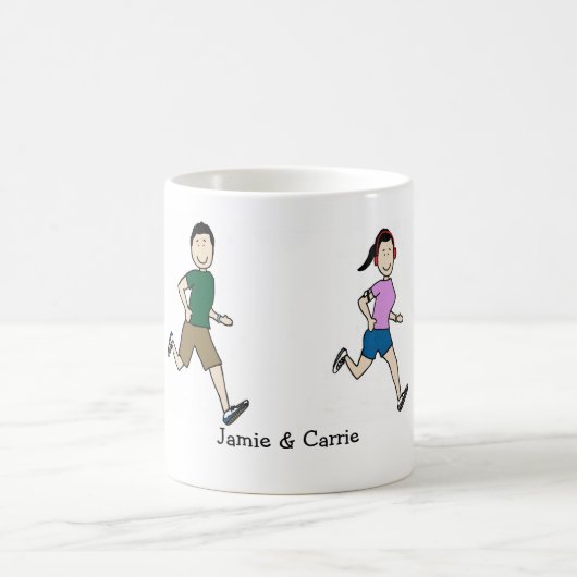 Laufende Paare - personalisierte Cartoon-Tasse Kaffeetasse (Mittel)