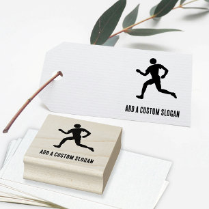 Laufende Person - eigenes Slogan für Athletik oder Gummistempel