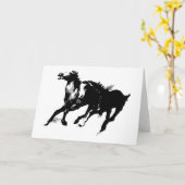 Laufende Pferde Karte (Gelbe Blume)