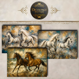 Laufende Pferde Kollektion Decoupage Geschenkpapier Set