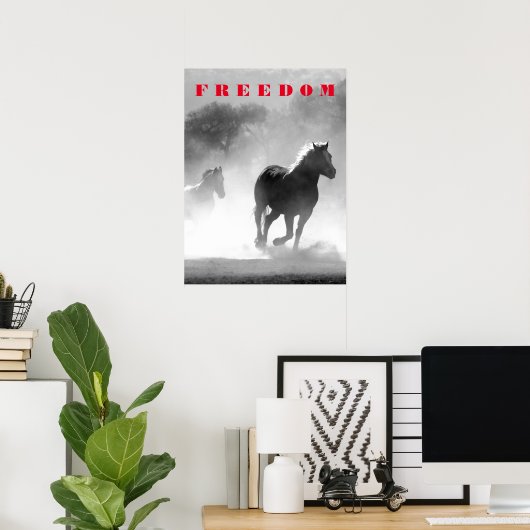 Laufende Pferde Motivierend Inspirationsarbeit Poster (Heimbüro)