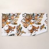 Laufende Pferde nahtlos Muster. Amerikanischer Cow Badehandtuch (Badehandtuch)