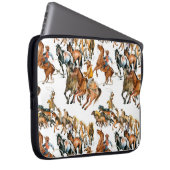 Laufende Pferde nahtlos Muster. Amerikanischer Cow Laptopschutzhülle (Vorne Rechts)