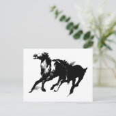 Laufende Pferde Postkarte (Stehend Vorderseite)