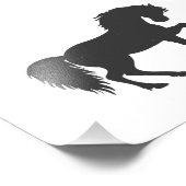 Laufende Pferde-Silhouette - Hintergrundfarbe ausw Fotodruck (Ecke)