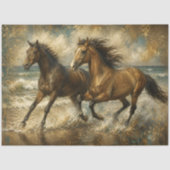 Laufende Pferde Strand Gemälde Seidenpapier (Vorderseite)