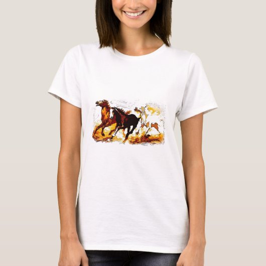 Laufende Pferde T-Shirt (Vorderseite)