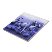 Laufende Pferde und blauer Mondlicht Fliese (Seite)