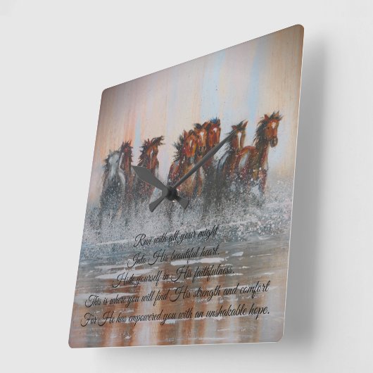 Laufende Pferde Wall Uhr (Winkel)