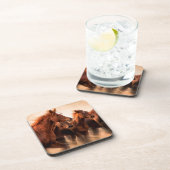 Laufende Pferde, Weichheit und fliegende Mähne Getränkeuntersetzer (Rechte Seite)