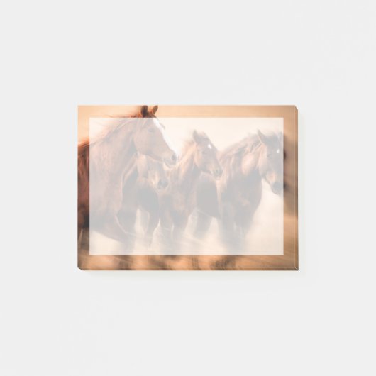 Laufende Pferde, Weichheit und fliegende Mähne Post-it Klebezettel (Vorderseite)