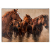Laufende Pferde, Weichheit und fliegende Mähne Schneidebrett (Vorderseite)