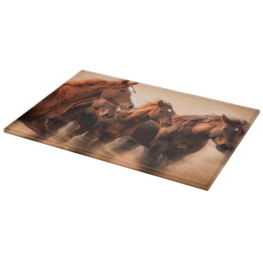 Laufende Pferde, Weichheit und fliegende Mähne Schneidebrett (Ecke)