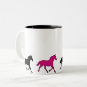 Laufende Pferde Zweifarbige Tasse (Vorderseite Links)