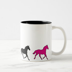 Laufende Pferde Zweifarbige Tasse