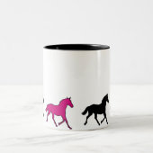 Laufende Pferde Zweifarbige Tasse (Mittel)
