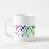 Laufende Regenbogen-Skelette Kaffeetasse (Links)