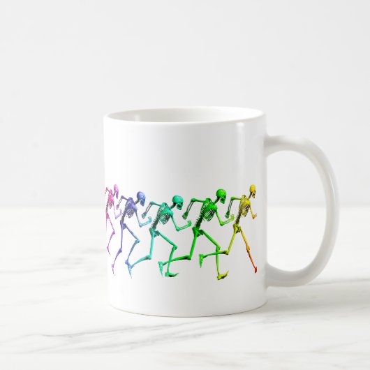 Laufende Regenbogen-Skelette Kaffeetasse (Rechts)