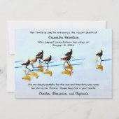 Laufende Sandpieper-Anzeige über den Tod Ankündigung (Vorderseite)